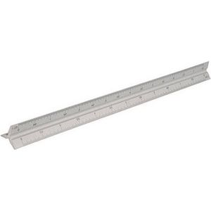 Hofftech Driekantige aluminium schaallat - 6 schaalverdelingen - 300 mm - multifunctioneel en duurzaam
