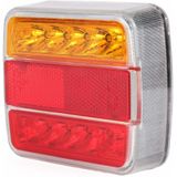 Benson Aanhangwagen achterlicht - 18 LED - vierkant - 10 x 10 cm - helder glas - E11 keurmerk