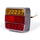 Benson Aanhangwagen achterlicht - 18 LED - vierkant - 10 x 10 cm - helder glas - E11 keurmerk