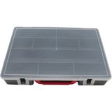 Benson Opbergdoos/sorteerdoos - 10-vaks - kunststof - grijs - 30 x 22 cm opbergkoffer met vakken