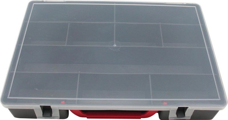 Benson Opbergdoos/sorteerdoos - 10-vaks - kunststof - grijs - 30 x 22 cm opbergkoffer met vakken