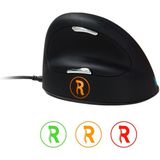 R-Go HE Break muis, ergonomische muis, Premium verticaal, Medium (Handlengte 165-185mm), Voorkomt muisarm, Bedraad, Rechtshandig, Met Anti-RSI-Software, Zwart