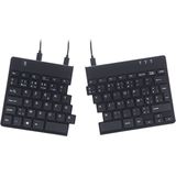 R-Go Split Break Ergonomisch Toetsenbord, Gesplitste toetsenbord, Compact, Met pauze indicator, AZERTY (BE) Layout, Bedraad, Zwart