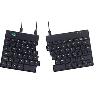 R-Go Split Break Ergonomisch Toetsenbord, Gesplitste toetsenbord, Compact, Met pauze indicator, QWERTY (IT) Layout, Bedraad, Zwart