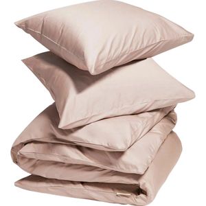 Yumeko overtrekset katoen satijn dusty roze 240x220 met 2 kussenslopen 60x70 - Bio, eco & fairtrade