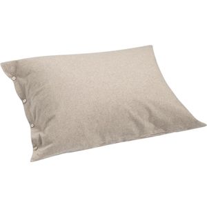 Yumeko kussensloop velvet flanel stone bruin 60x70 - Biologisch & ecologisch - 1 stuk