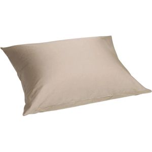 Yumeko kussensloop katoen satijn warm taupe 50x60 - Bio, eco & fairtrade - 1 stuk