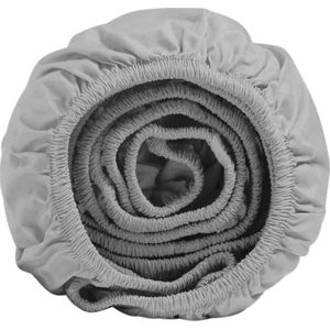 Yumeko hoeslaken percal misty grijs 180x210x30 - Bio, eco & fairtrade