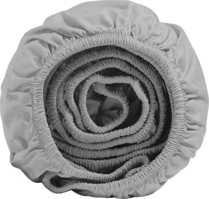 Yumeko hoeslaken percal misty grijs 180x210x30 - Bio, eco & fairtrade