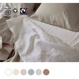 Yumeko hoeslaken gewassen linnen wit 180x200x30 - Biologisch & ecologisch
