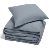 Yumeko overtrekset gewassen linnen dusk blauw 140x220 + 1/60x70 - Biologisch & ecologisch