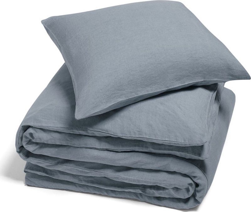 Yumeko overtrekset gewassen linnen dusk blauw 140x220 + 1/60x70 - Biologisch & ecologisch