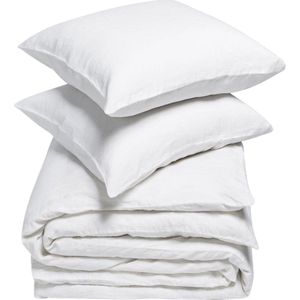 Yumeko overtrekset gewassen linnen wit 240x220 + 2/60x70 - Biologisch & ecologisch