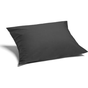 Yumeko kussensloop percal donkergrijs 50x60 - Bio, eco & fairtrade - 1 stuk