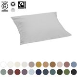 Yumeko kussensloop percal misty grijs 50x60 - Bio, eco & fairtrade - 1 stuk