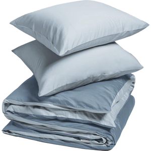 Yumeko - Dekbedovertrek - Katoen Satijn - Blauw - Dubbelzijdig - Bio, Eco & Fairtrade