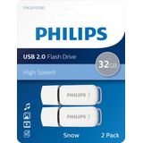 Philips FM32FD70D - USB 2.0 32GB - Snow Edition - Grijs - 2 stuks