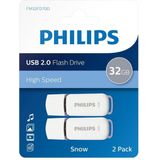Philips FM32FD70D - USB 2.0 32GB - Snow Edition - Grijs - 2 stuks