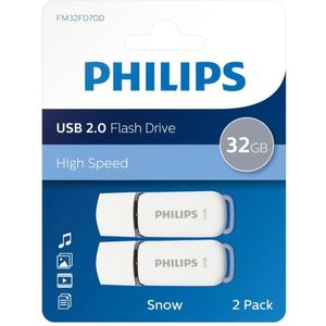 Philips FM32FD70D - USB 2.0 32GB - Snow Edition - Grijs - 2 stuks