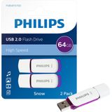 Philips USB Stick Snow Edition 64GB - USB2.0, Magic Purple, 2-Pack