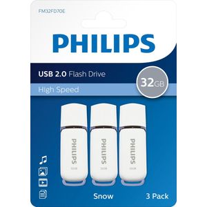 Philips FM32FD70E - USB 2.0 32GB - Snow Edition - Grijs - 3 stuks