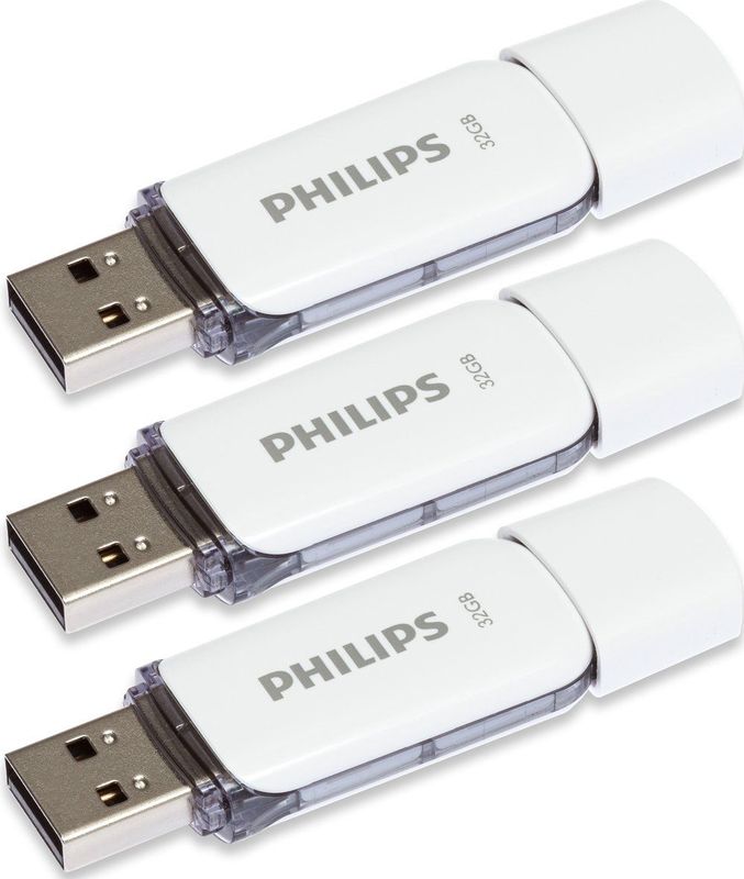 Philips FM32FD70E - USB 2.0 32GB - Snow Edition - Grijs - 3 stuks