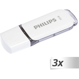Philips USB 2.0 3-Pack 32GB Snow Edition Shadow grijs