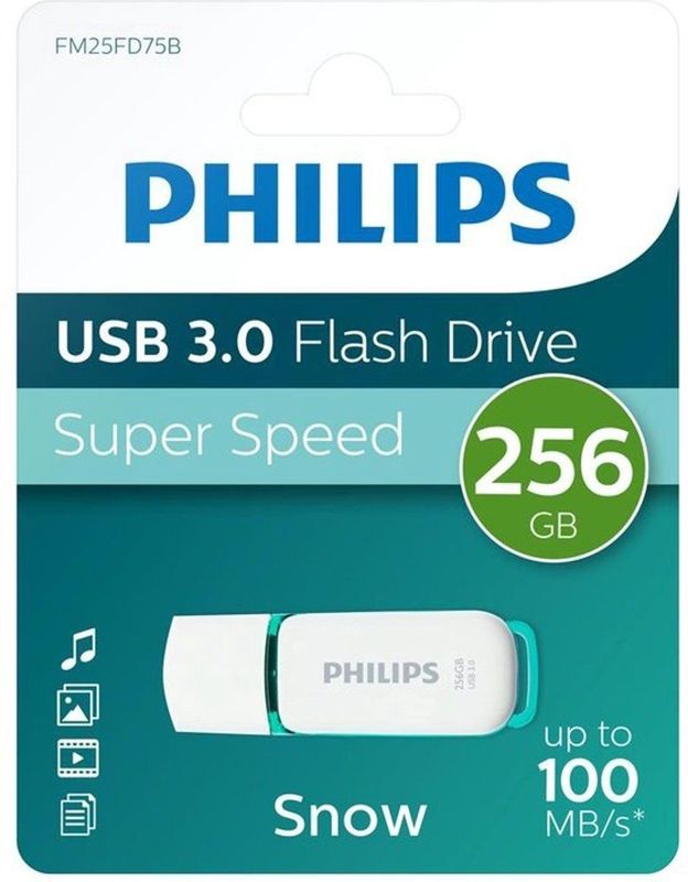 Philips FM25FD75B USB Stick - 256GB - USB 3.0 - Snow Edition - Groen