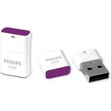 Philips FM64FD85B USB Stick - 64GB - USB 2.0 - Pico - Paars