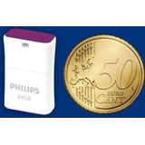 Philips FM64FD85B USB Stick - 64GB - USB 2.0 - Pico - Paars