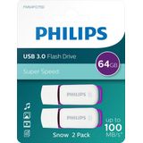 Philips FM64FD75D USB Stick 64GB - USB 3.0 - LED - 2-pack