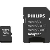 Philips FM64MP45B - Micro SDXC kaart 64GB incl. adapter - Class 10 - UHS-I U1