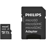 Philips FM64MP45B - Micro SDXC kaart 64GB incl. adapter - Class 10 - UHS-I U1
