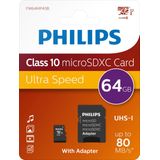 Philips Micro SDXC Geheugenkaart - 64GB - Class 10 UHS-I U1 - 10-Pack
