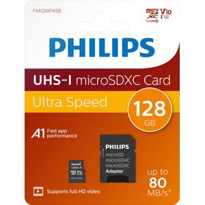 Geheugenkaart Philips micro SDXC Class 10 UHS-I U1 128GB
