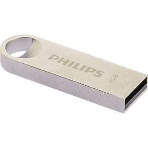 Philips Moon Edition High Speed 2.0 USB-stick 16 GB voor PC, laptop, computer, leessnelheid tot 20 MB/s, aluminium, sleutelhanger