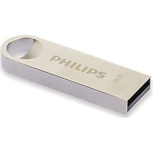 Philips USB-stick 128 GB USB 2.0 Flash Drive Moon Edition voor pc, laptop, lezen tot 20 MB/s metalen sleutelring