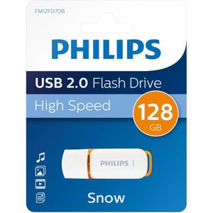 Philips FM12FD70B USB Stick Flash Drive - 128 GB - USB 2.0 - Snow Edition - Sunrise Orange - Wit