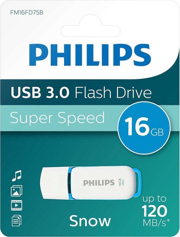 Philips FM16FD75B - USB 3.0 16GB - Snow - Blauw