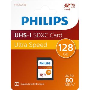 Philips SDXC-kaart (klasse 10, 128 GB)