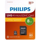 Philips FM08MP45B Micro SDHC kaart - 8GB - Class 10 - UHS-I - inclusief SD adapter
