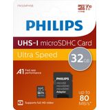 Philips FM32MP45B - Micro SDHC kaart 32GB incl. adapter - Class 10 - UHS-I U1