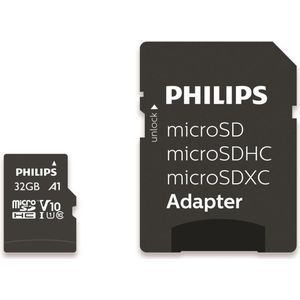 Philips FM32MP45B - Micro SDHC kaart 32GB incl. adapter - Class 10 - UHS-I U1