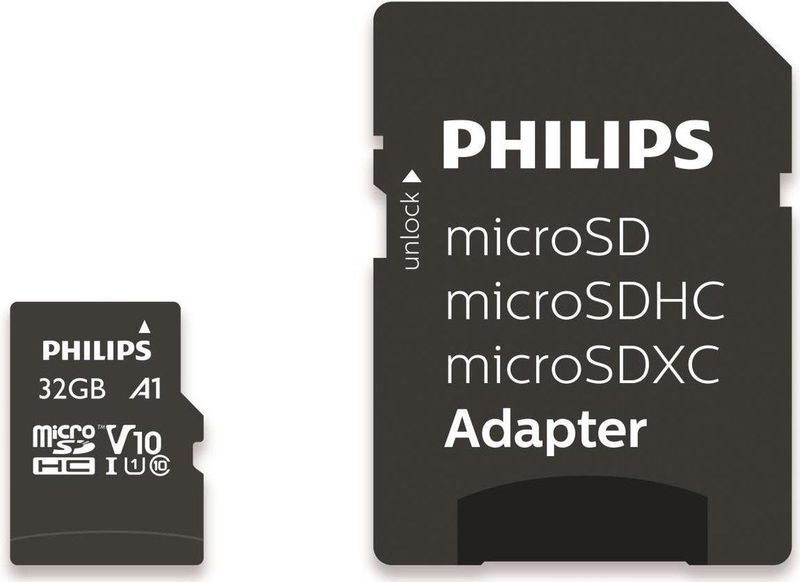 Philips FM32MP45B - Micro SDHC kaart 32GB incl. adapter - Class 10 - UHS-I U1