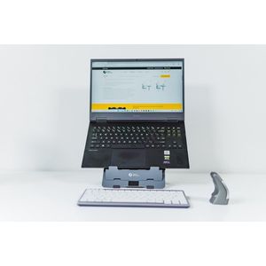BakkerElkhuizen Flextop 170 laptopstandaard van licht aluminium met 7 hoogte-instellingen, donkergrijs