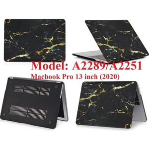 Macbook Case voor Macbook Pro 13 inch (2020) A2289/A2251 - Laptop Cover - Marmer Zwart Goud