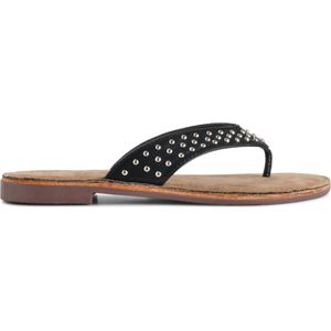 PS Poelman - Dames Slippers - Nyx - Zwart - Imitatieleer met Studs