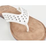 PS Poelman - Nyx - Dames Slippers - Wit - Imitatieleer met Studs