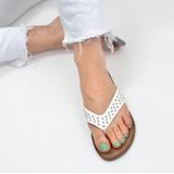 PS Poelman - Nyx - Dames Slippers - Wit - Imitatieleer met Studs