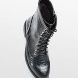 PS Poelman - YARI - Veterboots - Zwart - Imitatieleren Slangenprint